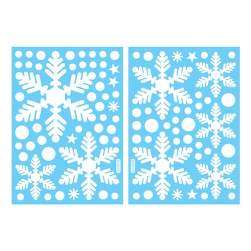 AKTOUR County Sticker Schneeflockenmuster, statisch haftende Fensterglas-Aufkleber, festliche Heimdekorationsaufkleber, Schneeflocken-Fensteraufkleber Schlüsselanhänger Kennzeichen (J, One Size) von AKTOUR