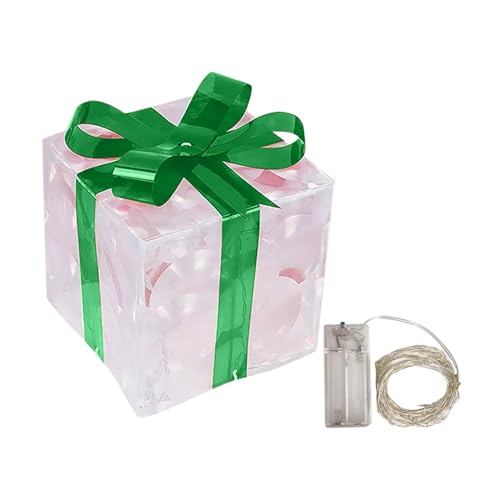 AKTOUR Durable Briefablage -Ornament mit Schleife, mehrfarbige Weihnachtsbeleuchtungsbox, Außenbeleuchtung, Weihnachtsbox, Outdoor-Geschenkdekorationen, Hinterhof Trennwände Ordner (RD1, One Size) von AKTOUR