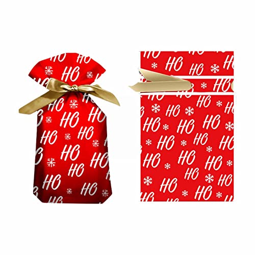 AKTOUR Geschenkpapier-Aufhänger Weihnachtsgeschenktüte Bulk Weihnachtstüten Zum Verpacken von Geschenken Wiederverwendbare Kunststoff Weihnachtsgeschenke Partytüten 50pc (A, One Size) von AKTOUR