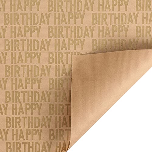 AKTOUR Geschenkpapier Büro Retro Geschenkpapier Happy Wrapping Kraftpapier Geschenk Geschenk Home DIY Geschenkpapier-Organizer (Gold, One Size) von AKTOUR