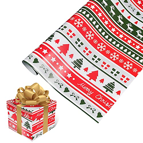 AKTOUR Geschenkpapier Dicke Rolle klassische Papierfüße) Einseitig 1 Stück 75 cm x 51 cm Weihnachtsverpackung Heimwerker Verpackung Von Lagerbehältern (H, One Size) von AKTOUR