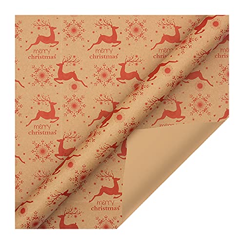 AKTOUR Geschenkpapier Mit Schnittlinien einseitiges Weihnachtsgeschenkpapier, klassischer Weihnachtsmann andere Muster Packpapier Punkt (B, One Size) von AKTOUR