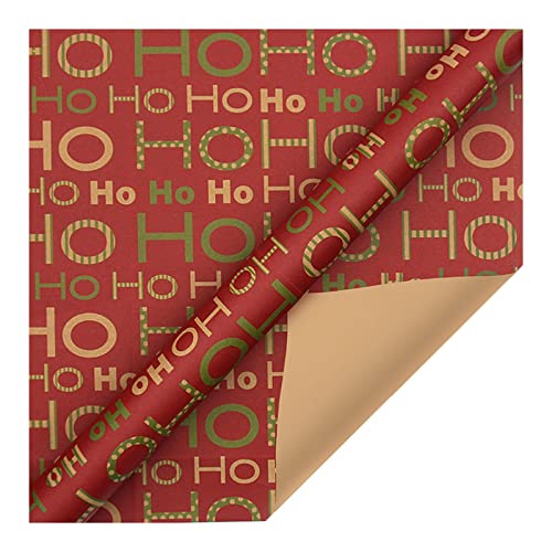 AKTOUR Geschenkpapierrolle Weihnachten Weihnachtsgeschenkpapier 20''*27,5'' Santa Merry Christmas Schneeflocken Plaid Wickelstation Organizer (G, One Size) von AKTOUR