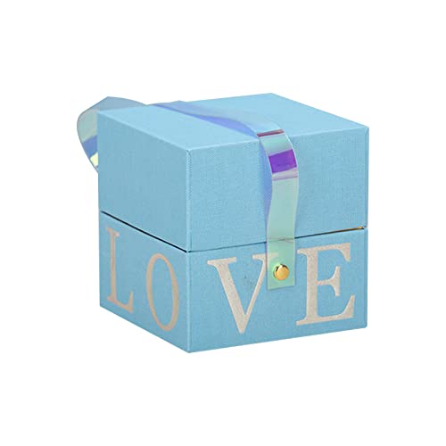 AKTOUR Ideen Für Gelbe Geschenkboxen Geschenkboxen für Geschenke Kleine Geschenkboxen Valentinstag- für Freundin Liebesbox Blumen- Geschenkpapier Nerdig (Blue, A) von AKTOUR