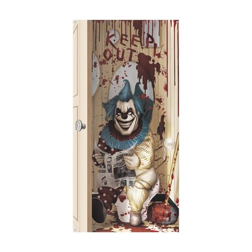 AKTOUR Kühlschrank Aufkleber Groß Halloween Klammert Gruselige Fensterdekoration Mit Türaufkleber Sticker Pack (P4-D, 90x180cm) von AKTOUR