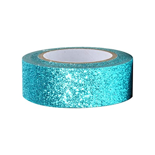 AKTOUR Verpackung Von Lagerbehältern selbstklebende Aufkleber, selbstklebende Glitzerdekoration für Heimwerker, Geschenkverpackungen, Scrapbooking usw Geschenkpapier Mit Gelben Punkten (Sky Blue, One von AKTOUR