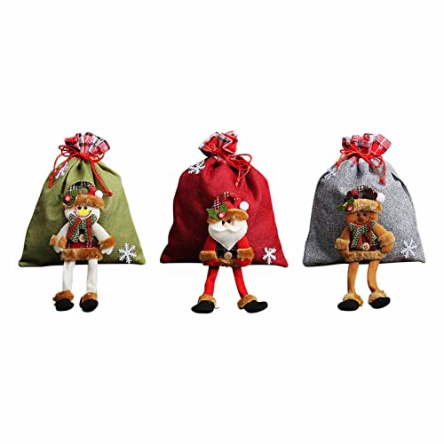 AKTOUR Verpackungspapier Für Glaswaren Weihnachtssüßigkeitstüten Weihnachtssack Rucksack für Weihnachtsfeierbevorzugungen 3PC Geschenkpapier Holografisch (Red, One Size) von AKTOUR