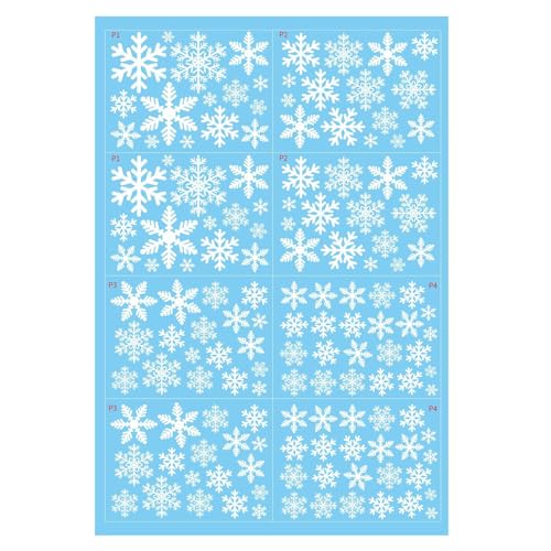 AKTOUR Zimmer Weihnachtsfensteraufkleber für Glasfenster 9 Blatt Weihnachtsfensteraufkleber Schneeflocken Weihnachtsfensteraufkleber für Kinder Feiertagsfensteraufkleber Winter Bosnien (C, One Size) von AKTOUR