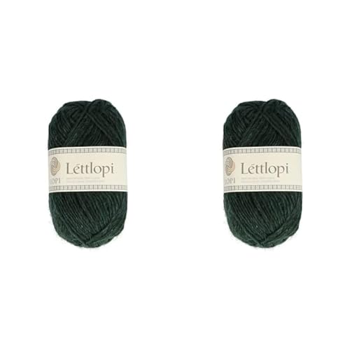 ÁLAFOSS - Icelandic wool yarn 1522-1405 Garn, Bottle green heather, 50g/1.75oz. 100m/109yd, 100 Meter (Packung mit 2) von ÁLAFOSS - Icelandic wool yarn