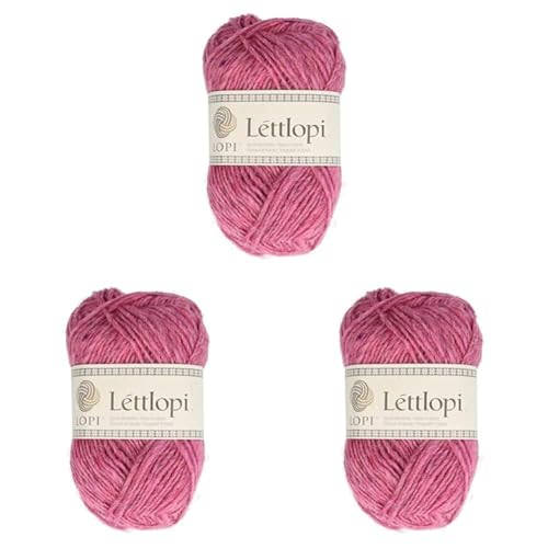 ÁLAFOSS - Icelandic wool yarn 1522-1412 Garn, pink heather, 50g/1.75oz. 100m/109yd (Packung mit 3) von ÁLAFOSS - Icelandic wool yarn