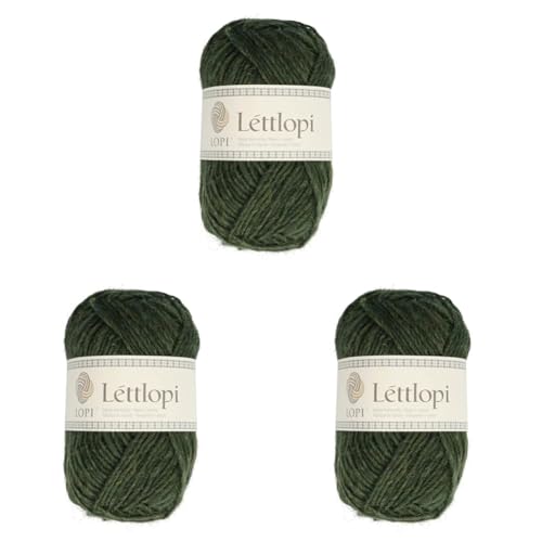 ÁLAFOSS - Icelandic wool 1522-1407 Garn, Pine green heather, 50g/1.75oz. 100m/109yd, 100 Meter (Packung mit 3) von ÁLAFOSS - Icelandic wool