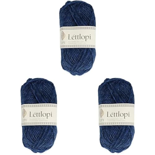 ÁLAFOSS - Icelandic yarn 1522-1403 Garn, 1403 Blau, 50g/1.75oz. 100m/109yd, 100 meter (Packung mit 3) von ÁLAFOSS - Icelandic yarn