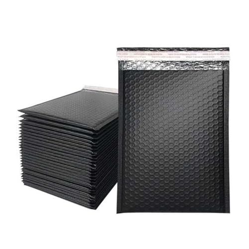 Gepolsterte Briefumschläge, Luftpolsterumschläge, 50 Stück, Umschläge for Versandtaschen, gepolsterte Umschläge for Verpacken, Versiegeln, Versenden, Geschenkpolsterung(Black,11 * 15cm) von ALANIZ