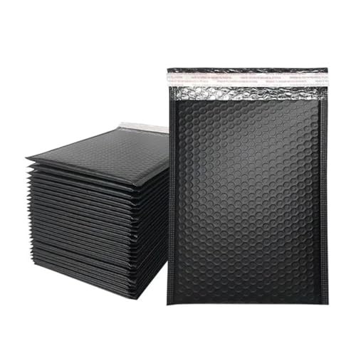 Gepolsterte Umschläge, Luftpolsterumschläge, 100 Stück, Luftpolstertaschen, gepolsterte Versandumschläge, Poly for Verpacken, selbstklebende Versandtasche, Luftpolsterpolsterung(Black,15 * 18cm) von ALANIZ