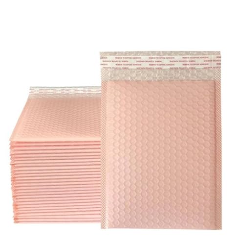 Gepolsterte Umschläge, Luftpolsterumschläge, 50 Stück, Luftpolsterumschläge, gepolsterte Briefumschläge, Poly for Verpacken, selbstklebende Versandtasche, Luftpolstertasche(Light pink,11 * 15cm) von ALANIZ