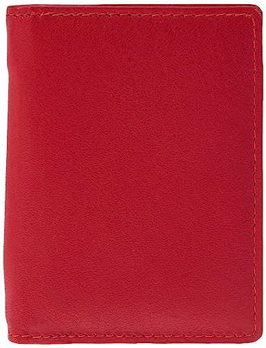 Alassio 43064 - Notizblock-Etui Monza aus Leder, Mäppchen in rot, Etui ca. 10 x 7,5 x 1 cm, Ledermäppchen mit A8 Notizblock, 3 Einschubfächer und Minikugelschreiber Metall von ALASSIO