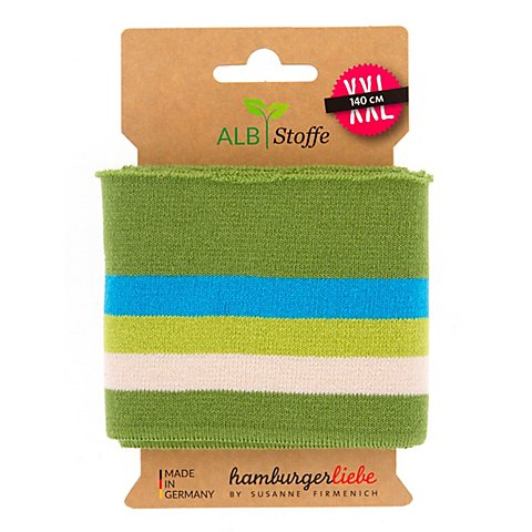 Albstoffe Bio-Strickbündchen "Cuff Me College", grün-color, 1,4 m von ALB Stoffe