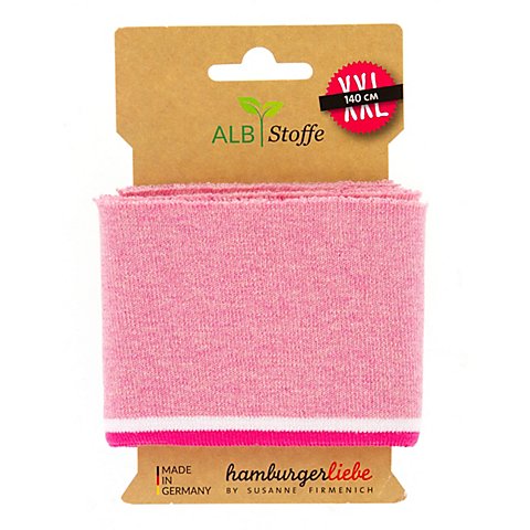 Albstoffe Bio-Strickbündchen "Cuff Me College", rosa-color, 1,4 m von ALB Stoffe