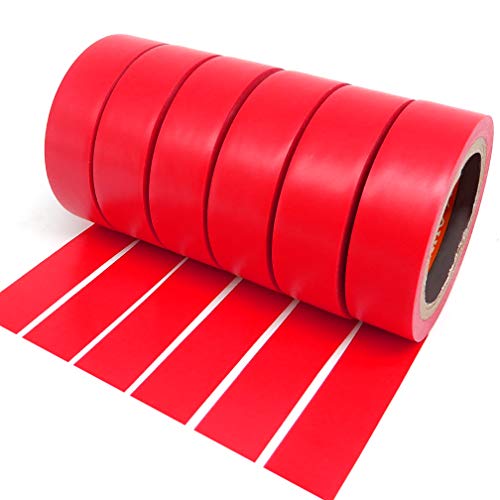 ALBOYI Isolierband 6 Rollen, 17mm x 9m Elektrisches Klebeband Selbstklebendes, PVC Isolierband Wasserdichtfür für Isolieren, Reparieren, Bündeln von Kabeln, Gafferband, Rot von ALBOYI