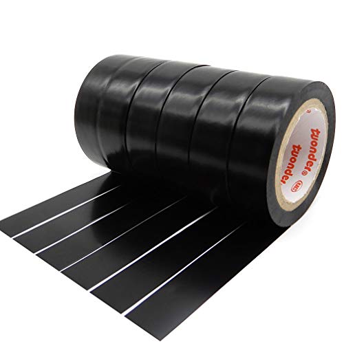 ALBOYI Isolierband 6 Rollen, 17mm x 9m Elektrisches Klebeband Selbstklebendes, PVC Isolierband Wasserdichtfür für Isolieren, Reparieren, Bündeln von Kabeln, Gafferband, Schwarz von ALBOYI