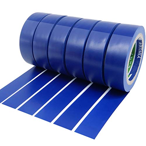 ALBOYI Isolierband 6 Rollen, 17mm x 9m Elektro-Isolierband Selbstklebendes, PVC Klebeband Wasserdichtfür für Isolieren, Reparieren, Bündeln von Kabeln, Blau von ALBOYI