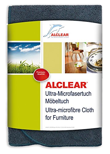ALCLEAR A257343M Ultra-Microfasertuch Premium Möbeltuch Poliertuch, Möbelpflege ohne Schlieren oder Kratzer, 40 x 40 cm, Anthrazit, Mikrofasertuch Haushalt, Grau von ALCLEAR