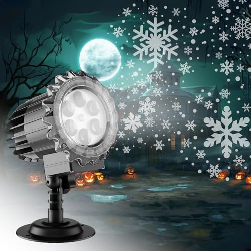 ALED LIGHT Schneeflocken Projektor Lichter im Freien, 9W Super heller, Schneefall Lampe Nacht Licht Projektion, LED Weihnachten Projektor Lichter wasserdicht für Christmas, Hochzeit, Halloween von ALED LIGHT