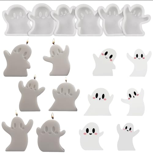 6 Stück Silikonform Halloween，Halloween Epoxidharz formen，Silikonformen Gießformen Halloween Kerzen Selber Machen Set von ALEFBET