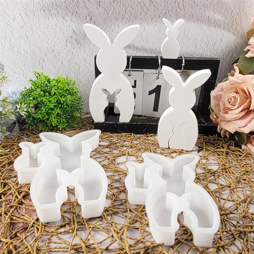 ALEFBET Silikonform Ostern, Silikonformen Gießformen Ostern, Silikon Gießform Ostern Kaninchen, Gipsformen zum Gießen, Epoxidharz Formen Ostern Kaninchen（Hase Puzzle） von ALEFBET