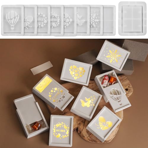 ALEFBET Silikonform Ostern Geschenkbox，Neu Silikonformen Gießformen, Silikon Gießform Weihnachten Geschenkbox, Gipsformen zum Gießen, Epoxidharzformen zur Herstellung von Geschenkbox （Geschenkbox） von ALEFBET