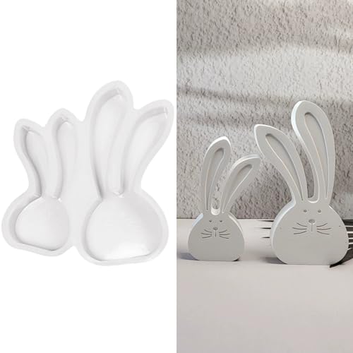 ALEFBET Silikonformen Gießformen, Silikonform Ostern Hase, Silikon Gießform Ostern Kaninchen, Gipsformen zum Gießen, Epoxidharz Formen Ostern Dekorationen（Lange Ohren Hase） von ALEFBET