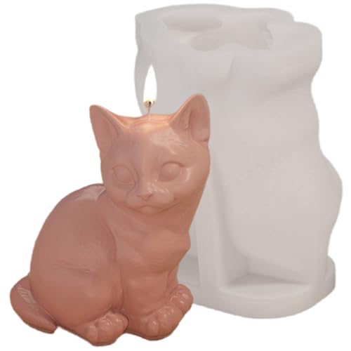 Silikonform Kerzen，3D Katze Silikonformen Gießformen，Kerzenformen zum Gießen，Katze Kerzen Formen Silikon，Epoxidharz Formen (A) von ALEFBET