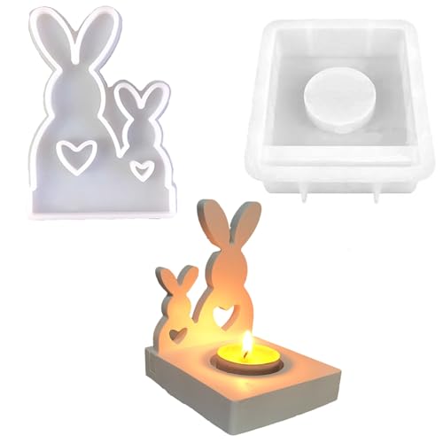 Silikonformen Gießformen, Silikonform Kerzenhalter, Silikon Gießform Kerzenhalter, Gipsformen zum Gießen (Kaninchen I) von ALEFBET