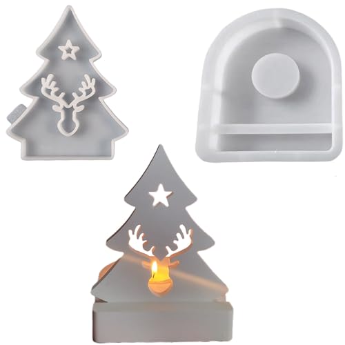 Silikonformen Gießformen, Silikonform Kerzenhalter, Silikon Gießform Kerzenhalter, Gipsformen zum Gießen (Weihnachtsbaum) von ALEFBET