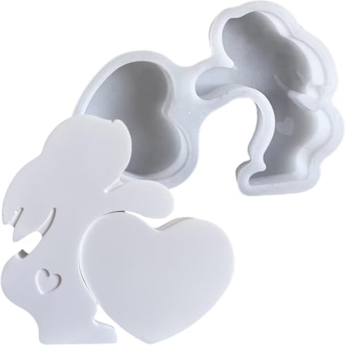 Silikonformen Gießformen Ostern, Silikonform Ostern Hase Herz Puzzle, Silikon Gießform Ostern, Gipsformen zum Gießen, Epoxidharz Formen zur Herstellung von Ostern Dekorationen von ALEFBET