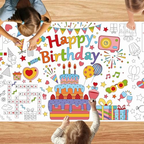 ALEGRE® Ausmal-Tischdecke Happy Birthday von ALEGRE