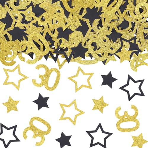 ALEGRE® Konfetti 30 Geburtstag Deko Mann Frau,Tischdeko 30 Geburtstag Gold Schwarz,Deko 30 Geburtstag Confetti,Konfetti Groß 30. Geburtstag Deko,Konfetti Streudeko Geburtstag,Geburtstagdeko 30 Jahre von ALEGRE