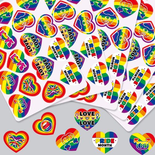 ALEGRE® LGBTQ Sticker Set, 64 Stück Gay Pride Aufkleber, LGBTQ Regenbogen Aufkleber, Pride Accessoires Regenbogen Sticker für Auto Laptop Handys Fahrrad Skateboard Snowboard Koffer Notebooks von ALEGRE