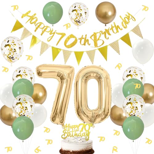 Luftballons 70 Geburtstag Deko Set, Deko 70 Geburtstag Mann Banner,Kuchen Deko 70 Geburtstag Frau Deko Girlande, 70. Geburtstag Frau Mann,Deko 70 Geburtstag Luftballon,70 Geburtstag Mann Deko Konfetti von ALEGRE