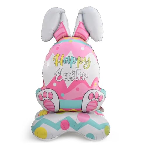 ALEGRE® Ostern Kaninchen Folienballon,58 Zoll XXL Hase Luftballons Geburtstag Deko,Ostern Kindergeburtstag Deko Folienballons,Helium Ballons für Hasen Thema Geburtstag Party Deko,Dschungel Baby Shower von ALEGRE