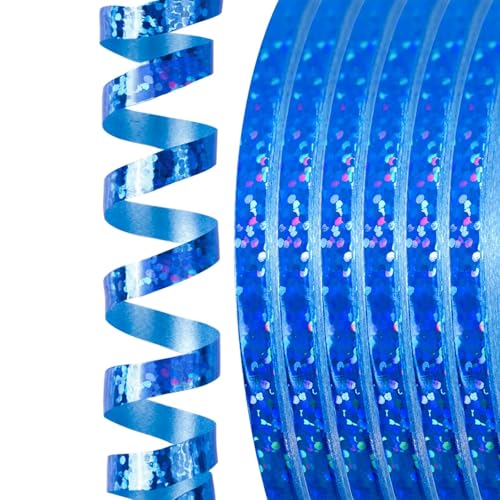 ALEGRE 20 Rollen Geschenkband Blau, 5mmx10m Glitzer Ballonband, Schleifenband,Geschenkbänder, Seidenband Bänder zum Basteln,Dekoband für Ballonverschlüsse,Geschenkverpackung, Geburtstag Hochzeits Deko von ALEGRE