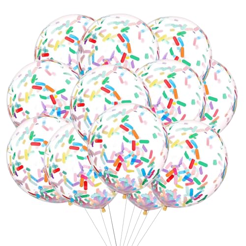 ALEGRE® Bunt Konfetti Luftballons Geburtstag, 30 Stk Glitzer Lange Luftballon Konfetti Bunt, Latex Helium Ballon Party Dekorationen, Bunte Luftballons für Geburtstag,Hochzeit,Babyparty,Verlobung Party von ALEGRE