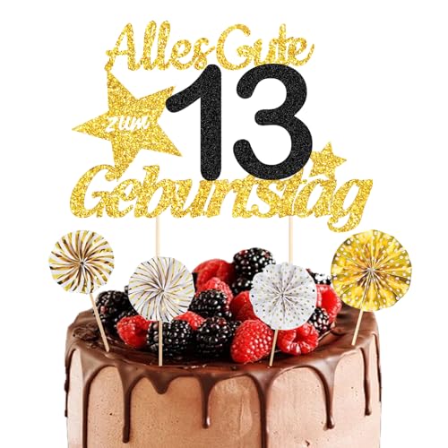 Tortendeko 5 Stk 13 Geburtstag Mädchen Jungen, Torten Deko 13. Geburtstag Junge Mädchen Teenager,Glitzer Kuchendeko Geburtstag 13 Jahre Junge,Cake Topper 13 Geburtstag Deko,Geburtstagsdeko 13 Jahre von ALEGRE