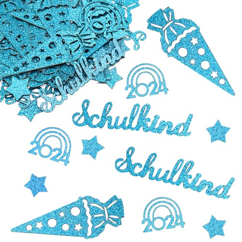 ALEGRE Glitzer Streudeko Einschulung Junge Mädchen Groß 2-8cm, 100 Stk Tischdeko Einschulung Deko, Konfetti Schulanfang Deko, Schultüte Regenbogen Deko Schulanfang, Schulkind Deko Schuleinführung Blau ALEGRE Glitzer Streudeko Einschulung Junge Mädchen Groß 2-8cm, 100 Stk Tischdeko Einschulung Deko, Konfetti Schulanfang Deko, Schultüte Regenbogen Deko Schulanfang, Schulkind Deko Schuleinführung Blau von ALEGRE