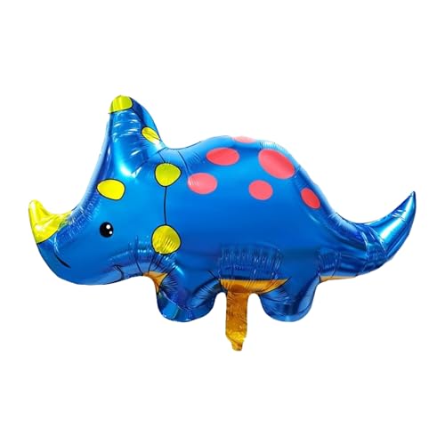 Dino Luftballon Blau, XXL Dino Ballon Kindergeburtstag Deko, Dinosaurier Luftballons Geburtstag Deko Mädchen Junge, Happy Birthday Dino Folienballon für Dschungel Deko, Babyparty, Waldtiere Dekoration von ALEGRE