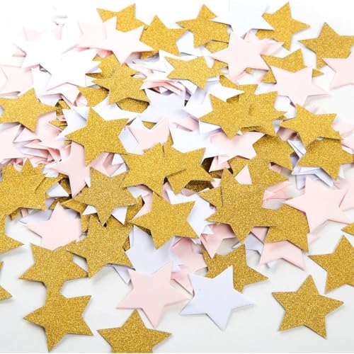 Glitzer Sterne Konfetti Gold Streudeko Weihnachten, 250 Stück Glitzersterne Konfetti Weihnachten, Sterne Confetti Tischdeko Weihnachten, Sterne Streudeko für Weihnachten, Geburtstag, Hochzeit von ALEGRE