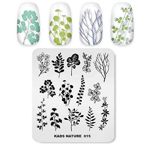 Stamping Platten Nail Art Maniküre Vorlage Jigs Maniküre Natur Pflanzenblätter Blätter Wilde Blumen Multi-Pattern Design Stamping Image Stencil Tools Nail Art von ALEXNAILART