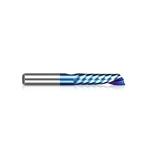 ALEYHA 4 Mm Schaft Single Flute Schaftfräser Nano Blue Coating Carbide Schaftfräser CNC-Fräser,4x22x45mm von ALEYHA