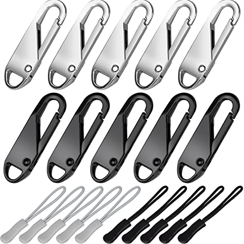 20 Stück Reissverschluss Zipper Pull Reißverschluss Reparatur Set Metall Reißverschlussanhänger Reißverschluss Pull Tabs Ersatz für Jacken Taschen Zelte Gepäck Schlafsack Koffer von ALFFREUDE