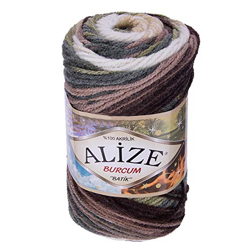 500g Strick-Garn ALIZE BURCUM Batik Strick-Wolle Handstrickgarn, Farbe wählbar, Farbe:1893 von ALIZE BURCUM